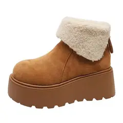 DANWEILE - Botín Forrado con Plataforma Mujer Beige