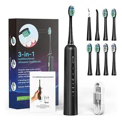 EVERSO - Cepillo De Dientes Eléctrico Ultrasónico 3 En 1 Con 4 Modos