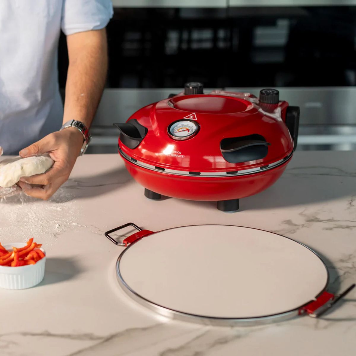 FDV - Horno Eléctrico para Pizza Ravello Rojo FDV