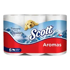 SCOTT - Papel Higienico Doble Hoja Aromas 21 Mts 6 Rollos