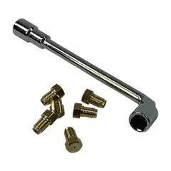 GENERICO - Kit 6 inyectores de cocina gas licuado Mabe + llave especial