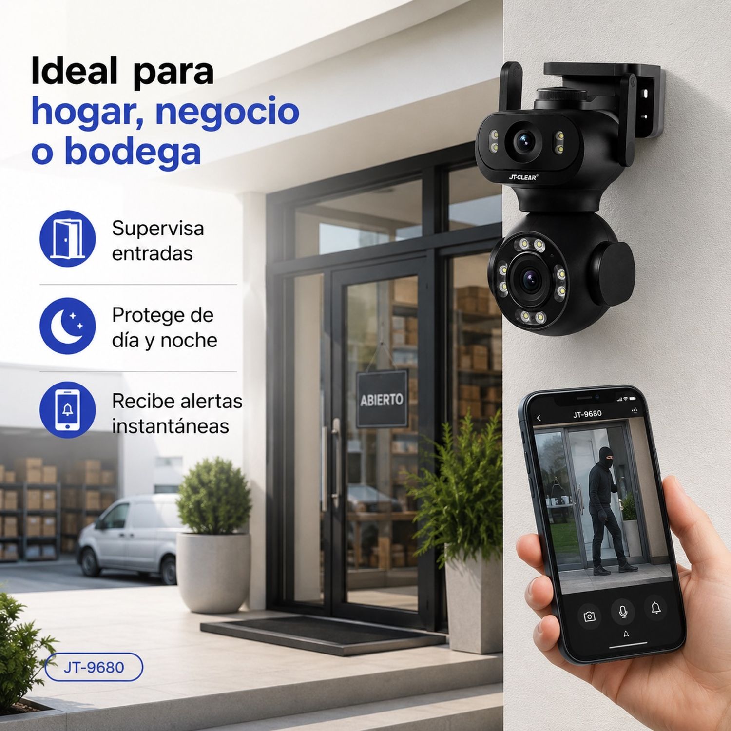 DOPA Cámara Seguridad Wifi Doble Lente Ia Jortan Jt-9680 Ptz