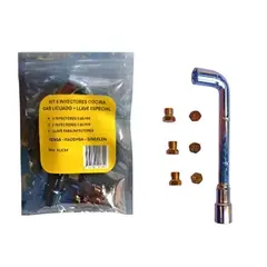GENERICO - Kit 6 inyectores cocina gas licuado Fensa Mademsa + llave especial