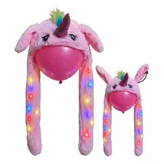 GENERICO - Gorro orejas movimiento con luz led para niños.