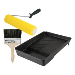 METALFER - Kit Bandeja Para Pintor Rodillo De 9 Pulg Y Brocha De 5 Pulg