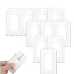 GENERICO - Pack 50 Pzs Porta Credenciales Transparente Plástico Rígido Transparente