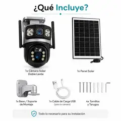 DOPA - Cámara Seguridad Solar Doble Lente 4g Con Chip Exterior Ip66