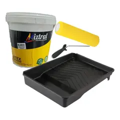 METALFER - Pack Pintura Cubriente Blanco Bandeja Y Rodillo 9 Pulgadas