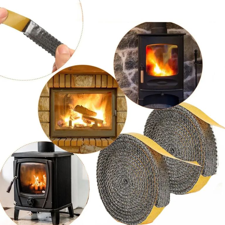 GENERICO Cinta De Junta Autoadhesiva 2m10mm Para Estufa Y Chimenea Gris