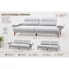 GENERICO - SOFA SMART GRIS 3 CUERPOS 230CM