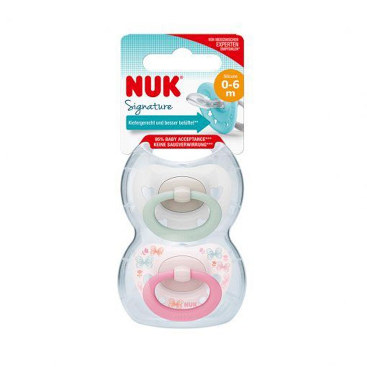 NUK - Chupete Silicona Signature Rosas Etapa 1 (0-6M) Nuk