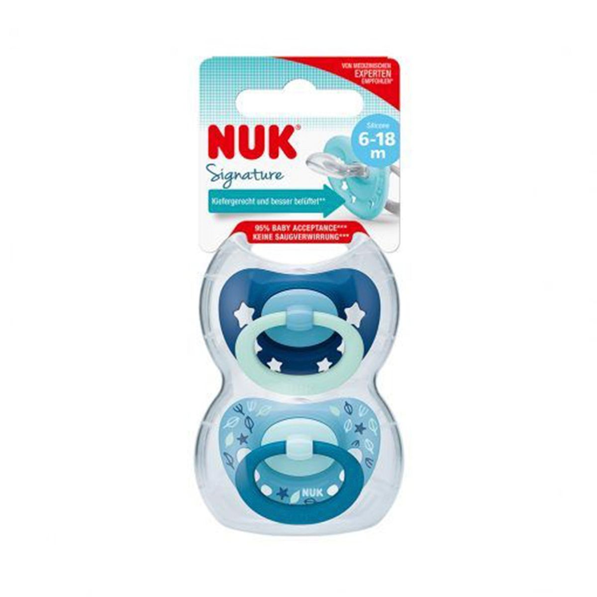 NUK - Chupete Silicona Signature Celest Etapa 2 (6-18M) Nuk