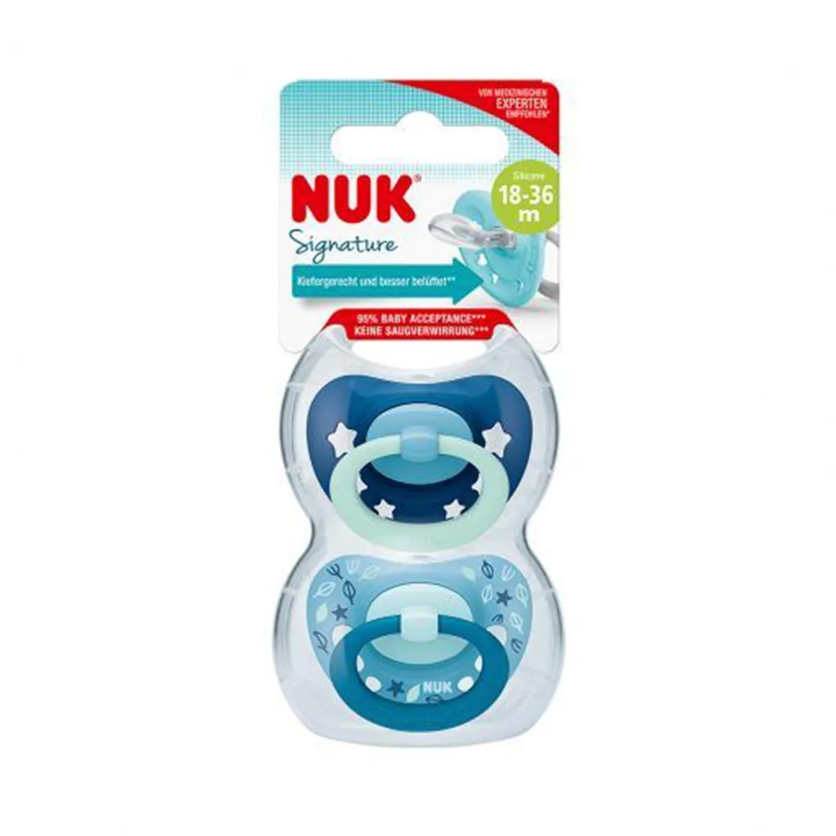 NUK - Chupete Silicona Signature Azul Etapa 3 (18-36M) Nuk