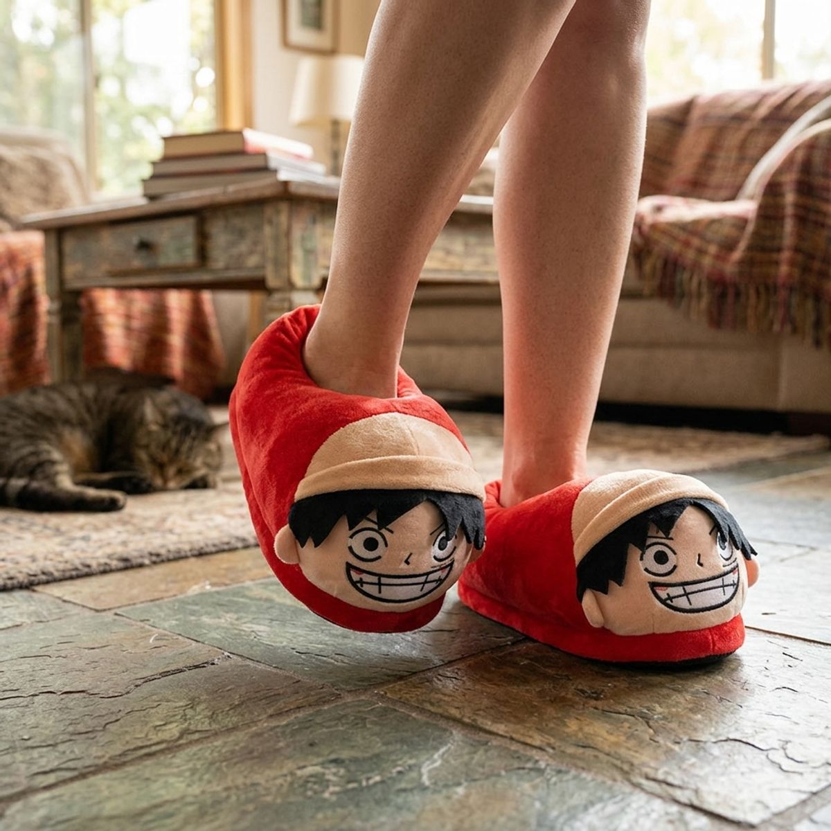 GENERICO - Pantuflas 3D de Monkey D. Luffy One Piece