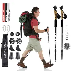 YAYKO - Bastones De Trekking De Aluminio Con Altura Regulable X2