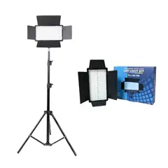 GENERICO - Panel LED Profesional Recargable Trípode Ajustable Luz Fría Cálida y Mixta para Foto, Video y Streaming