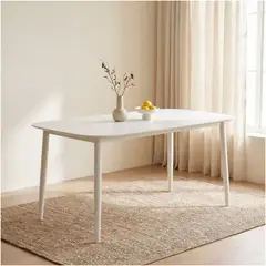 HOMER DESIGN - Mesa De Comedor Jacinta Simple Minimalista 120x70x75cm Blanco