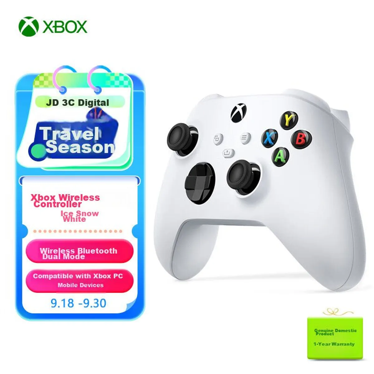 MICROSOFT - Control Xbox Inalámbrico Blanco Ice White Bluetooth PC Xbox Celular