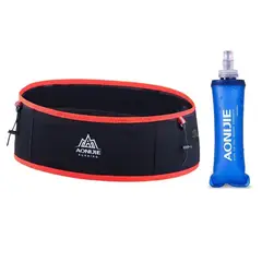 AONIJIE - Cinturón de Running con Soft Flask 250ml Negro Rojo Talla ML