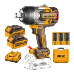 INGCO - Llave Impacto 3/4 1350Nm + 2 Bat 5Ah