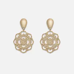 PSK JOYAS - Aro Mujer Flor Estrella Enchape Oro 18K