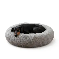 NORPLAT - Cama Antiestrés Tipo Dona 110cm Perro Gris XXL