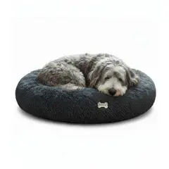 NORPLAT - Cama Antiestrés Tipo Dona 110cm Perro Gris XXL