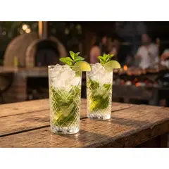 HAUSMANN - 6 Vasos De Vidrio Altos Bebidas Cóctel Berlin Spezial 480ml
