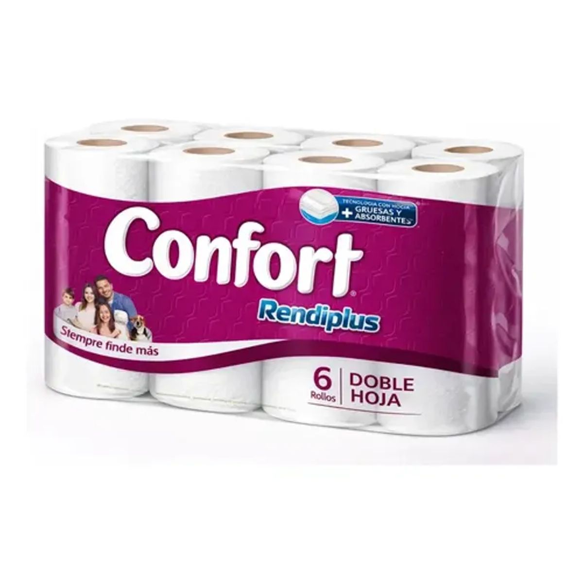 CONFORT - Papel Higienico Confort Rendiplus Doble Hoja 6 Uds X 20m