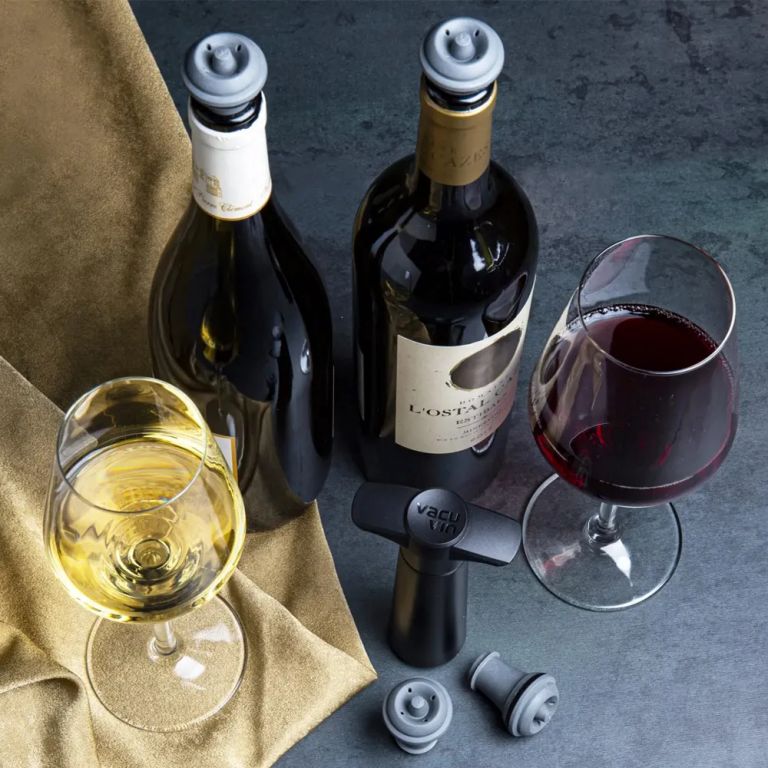 Set 2 Tapones de Vacio para Vino Gris