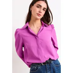 IO - Blusa Lisa Mujer Burdeos
