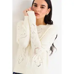 IO - Sweater Liso Mujer Crudo