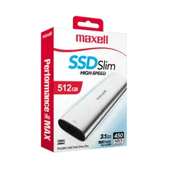 MAXELL - Disco Duro Externo SSD Slim 512GB USB-C
