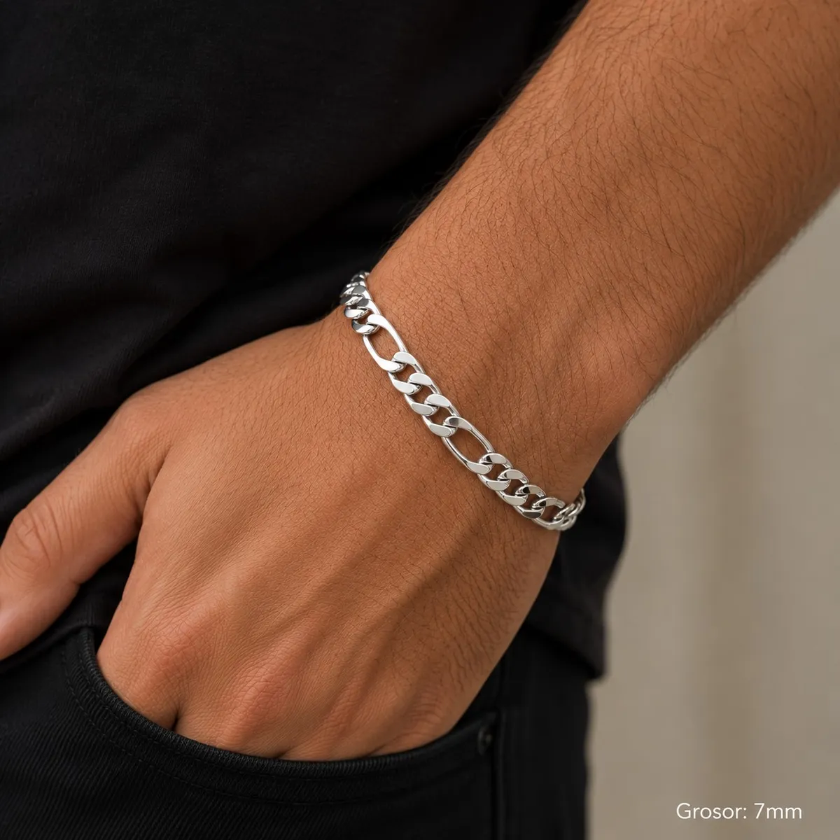 LK LUKSO - Pulsera Cartier 7mm Hombre Acero Inoxidable