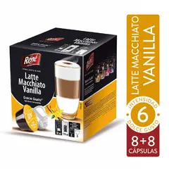 CAFFESSO - Pack x16 Cápsulas De Café Vanilla Latte Macchiato Para Dolce Gusto René Coffee
