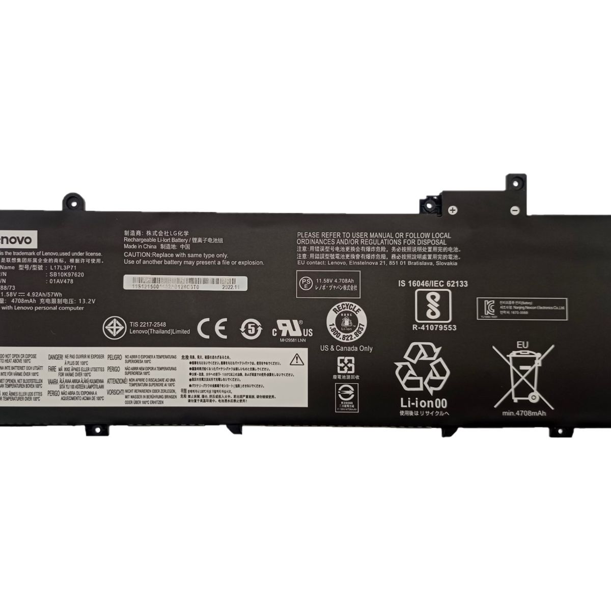 LENOVO - BATERIA LENOVO THINKPAD T480S ORIG 3 CEL 01AV479