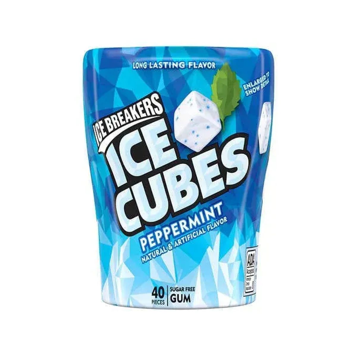 ICE BREAKERS - Chicles Ice Cubes sin Azúcar Peppermint 40u Ice Breakers 92g