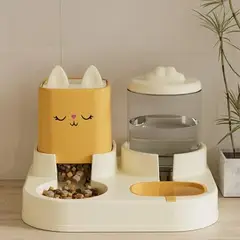 GENERICO - Comedero Y Bebedero 3 En 1 Para Gatos Con Dispensador Automá Blanco