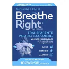 GENERICO - Tiras Nasales Breathe Right Piel Seca 10 unidades