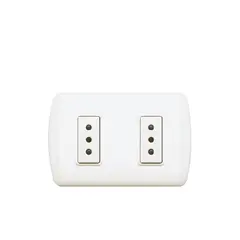 BTICINO - Enchufe Doble 2P+T 10A 250V Blanco Embutido Modus Plus