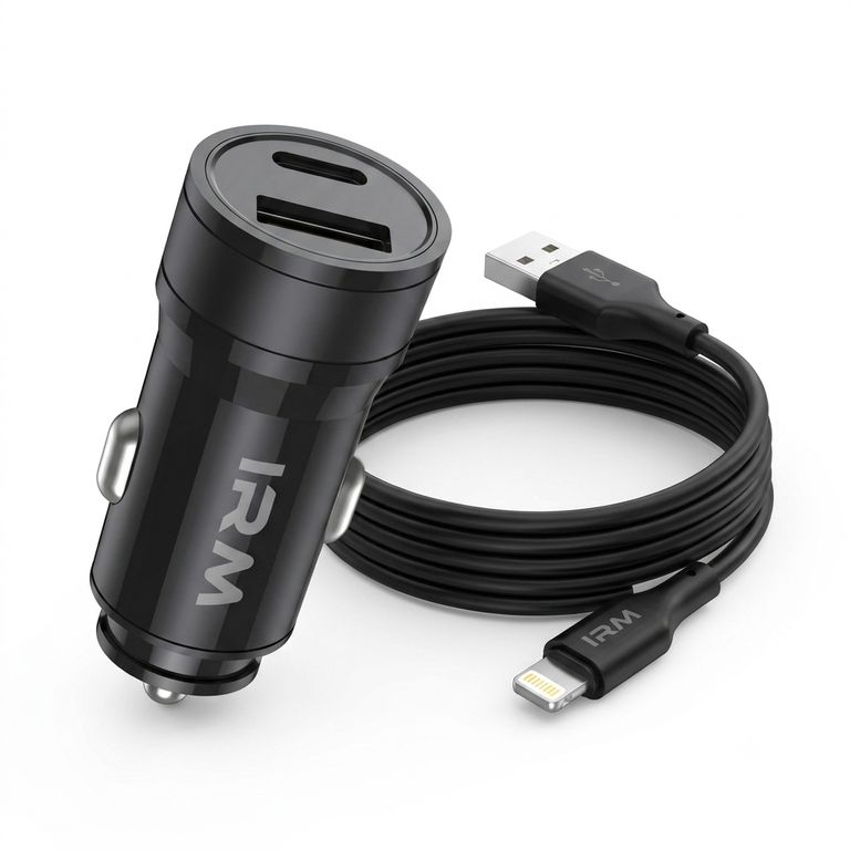 IRM Cargador 18w de Celular Para Auto Ir07 Con Cable Lightning