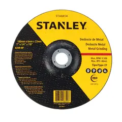 STANLEY - Disco Desbaste Metal 7" (180 X 6 X 22 mm) STA0414