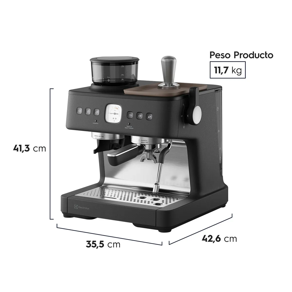 ELECTROLUX - Cafetera Espresso Barista 3L Molinillo 2200W ECM90