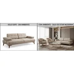 GENERICO - SOFA SMART BEIGE 3 CUERPOS 230CM