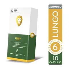 CAFFESSO - Pack x10 Cápsulas De Café Lungo Para Nespresso Aluminio Intensidad 6 Konigs