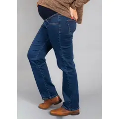 MADREMIA - Jeans Straight Fit Azul Pre Natal y Post Parto - Recto