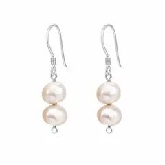 LK LUKSO - Aros Colgantes Perla de Rio Natural Plata Ley 925