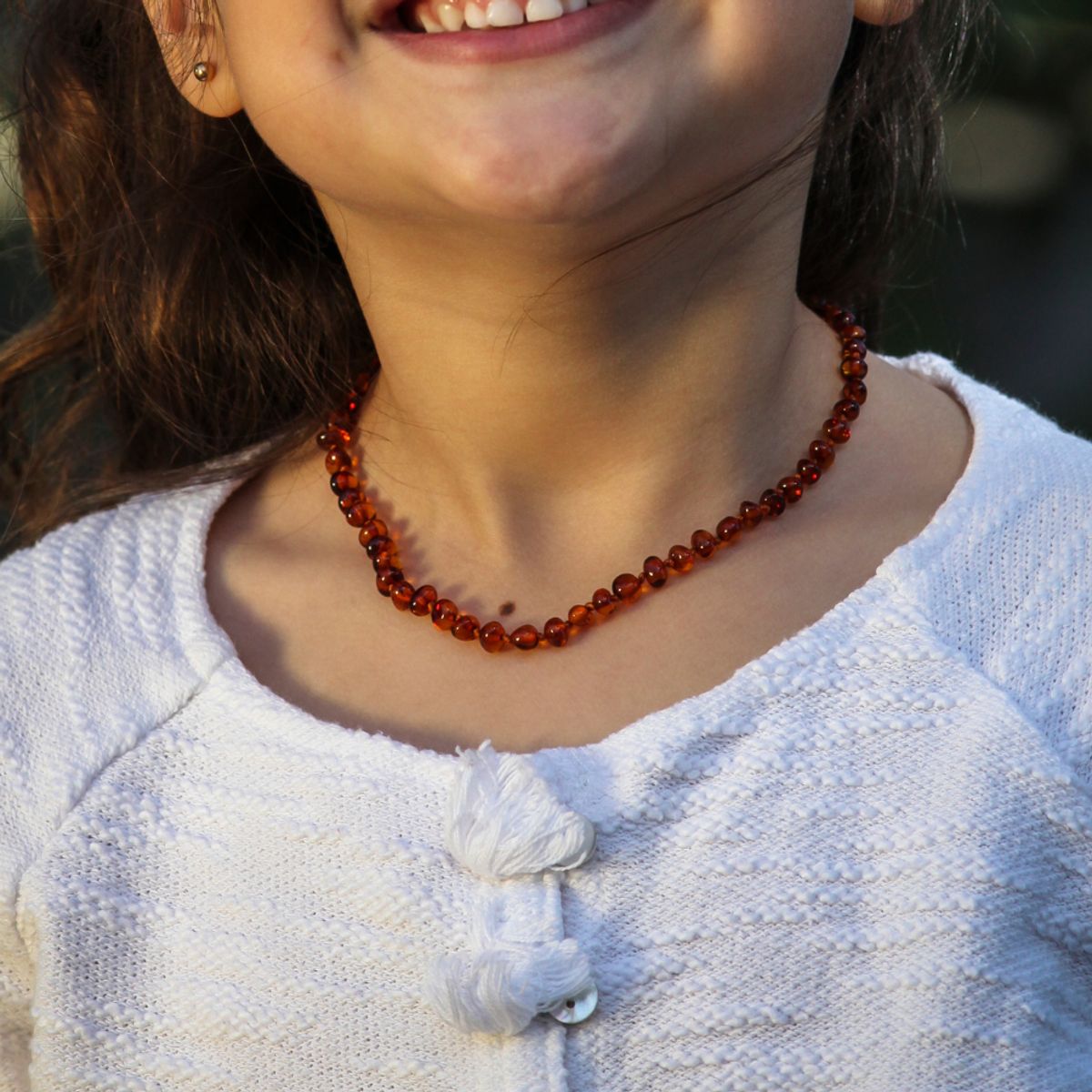 AMBARI - Collar de Ámbar Báltico Original para bebés y niños Ámbar Coñac Ambari