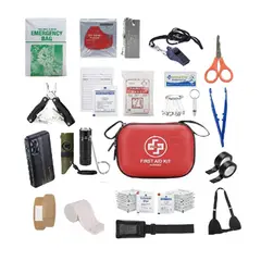 MOVI - Kit de Emergencia y Supervivencia (54 Piezas) incluye Power bank 20.000 mha