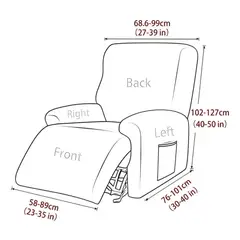 GENERICO - Funda Para Poltron Sillón Reclinable Elasticada Lisa Suave